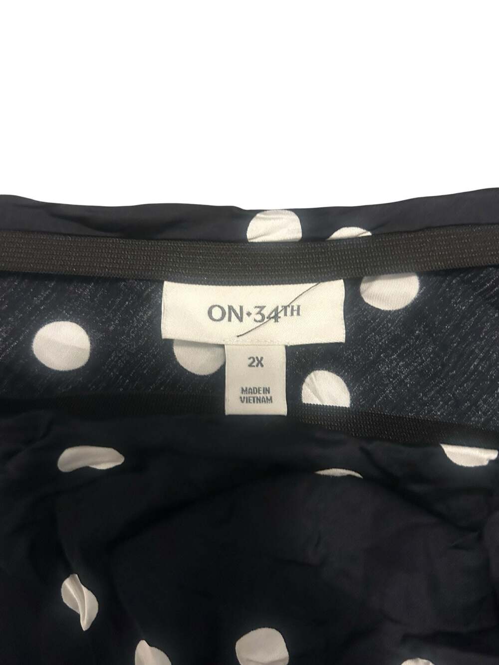 On 34th Black and White Polka Dot Midi Skirt Size 2X - Picture 2 of 3